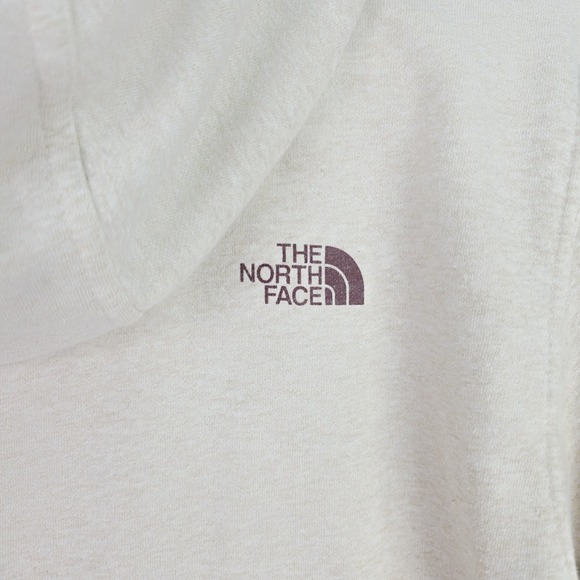 The North Face Mens L Beige Graphic Hoodie Pullover Hooded Sweatshirt TNF Logo - Picture 7 of 11